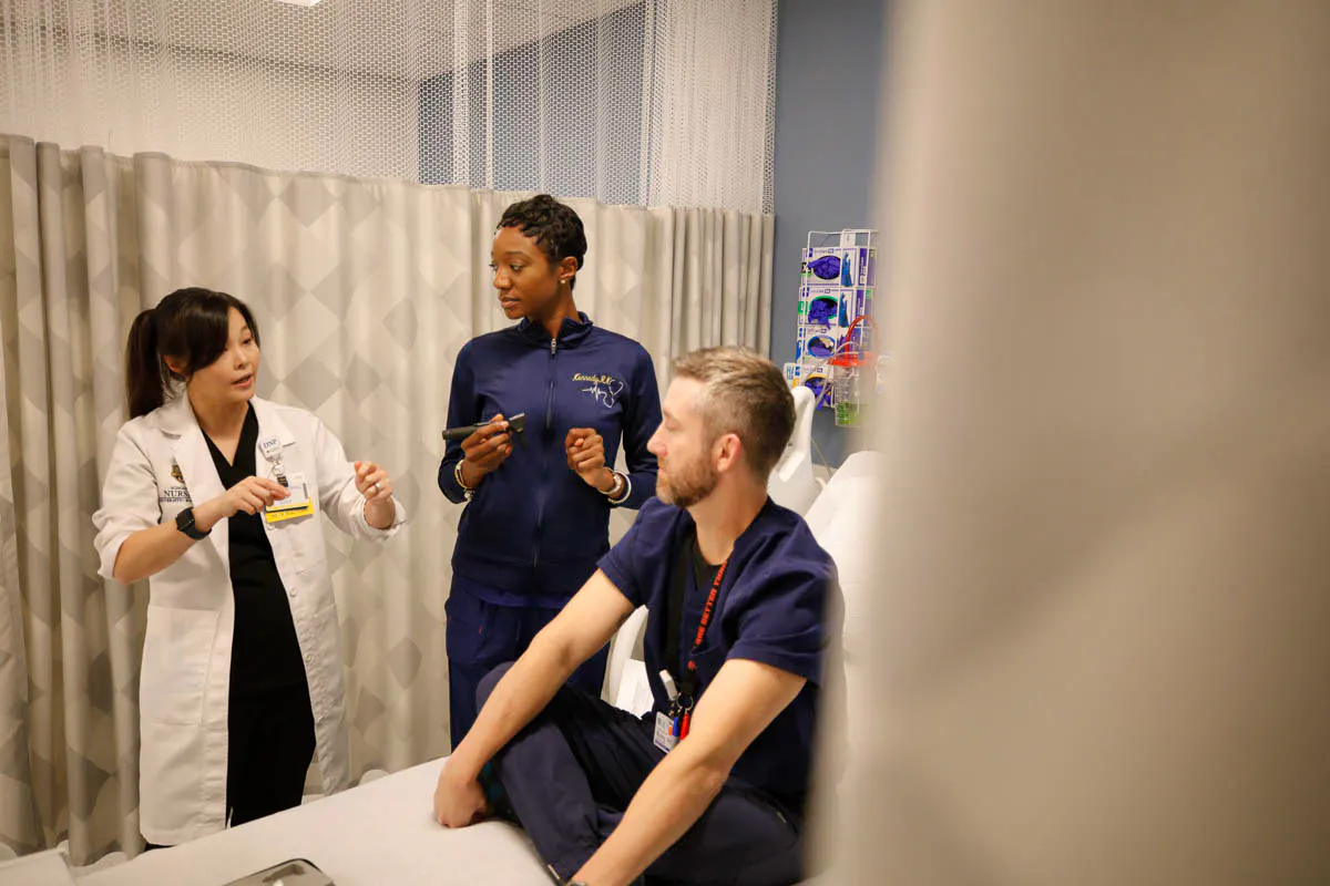 NP students and faculty in the skills lab