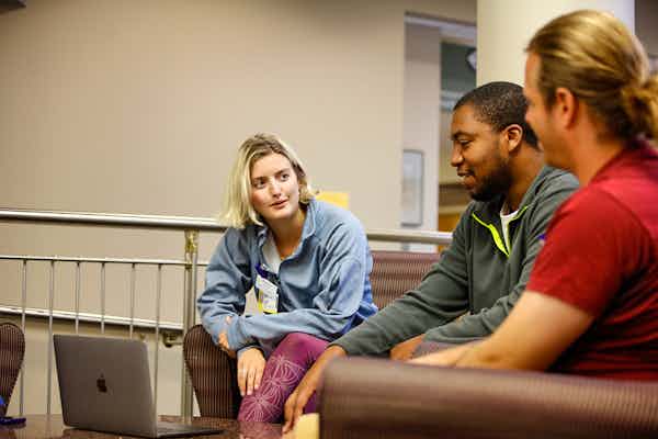 UR Nursing student in the lounge