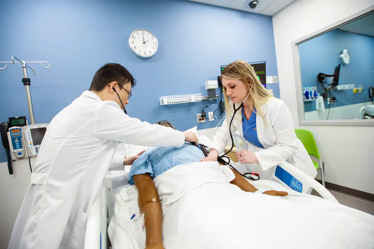 Students in active simulation