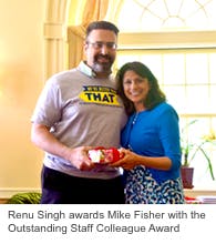 Renu Singh and Mike Fisher at an award ceremony