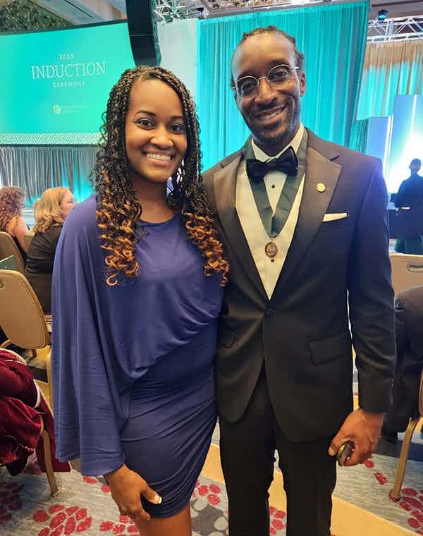 Mitchell Wharton with Kamila Barnes at the American Academy of Nursing annual conference and induction ceremony.