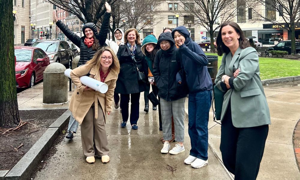 Group photo of UR Nursing researchers outside in Boston