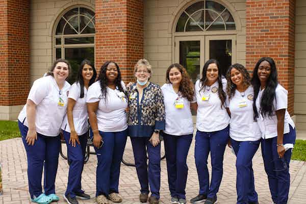 Kathy with students