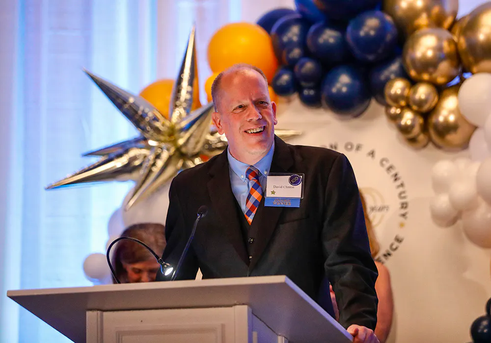 David Clinton, RN receiving the Lifetime Achievement in Nursing Award