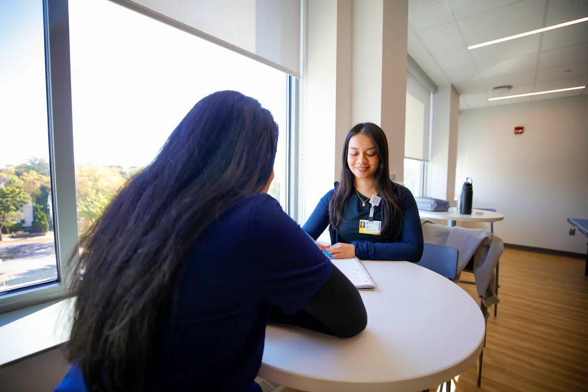 Students meeting to discuss notes